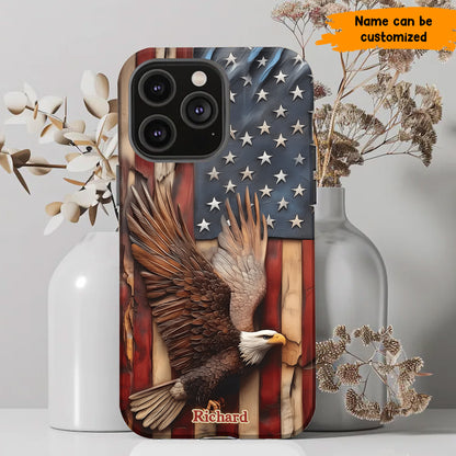 American Spirit – Personalized Eagle & Flag Phone Case