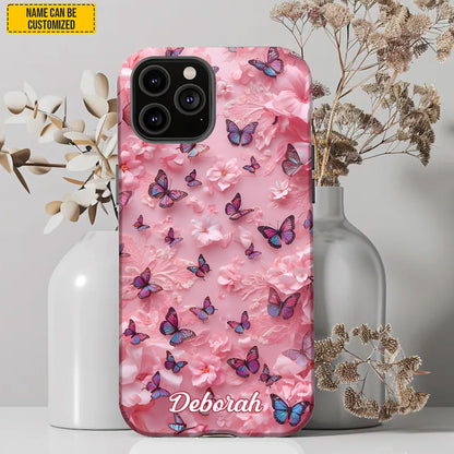 Personalized Butterfly Flower Phone Case