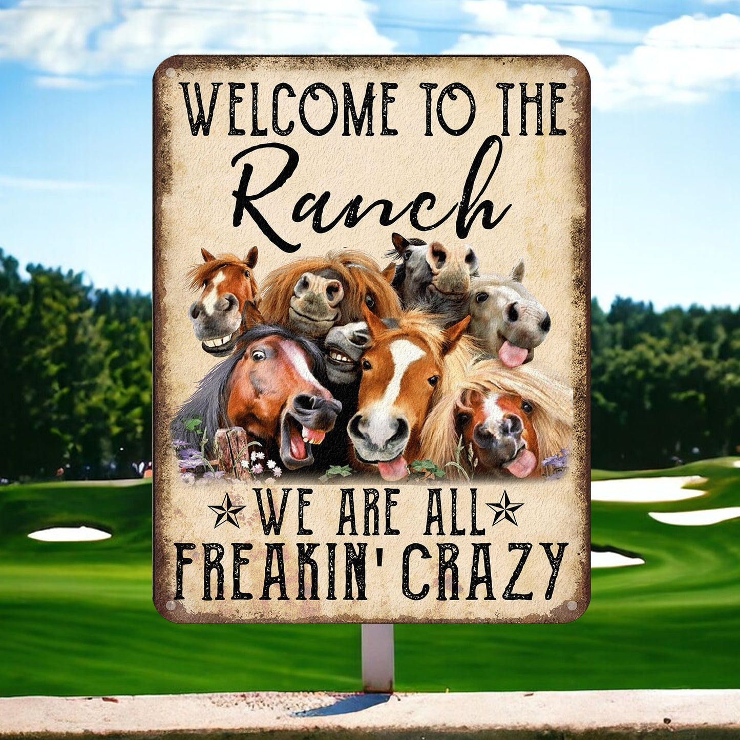 Welcome to the Ranch - Horse Metal Sign