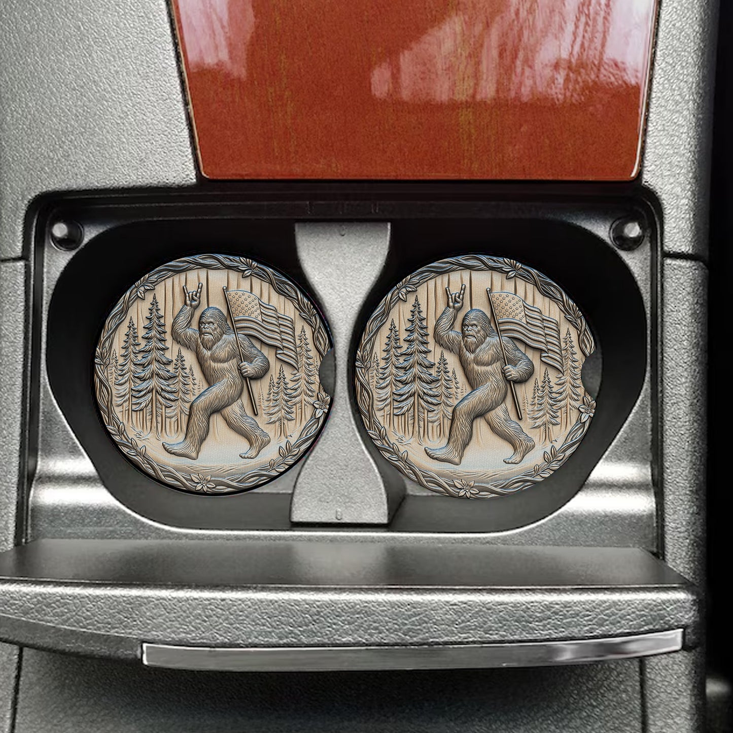 Funny BigFoot American Car Coaster