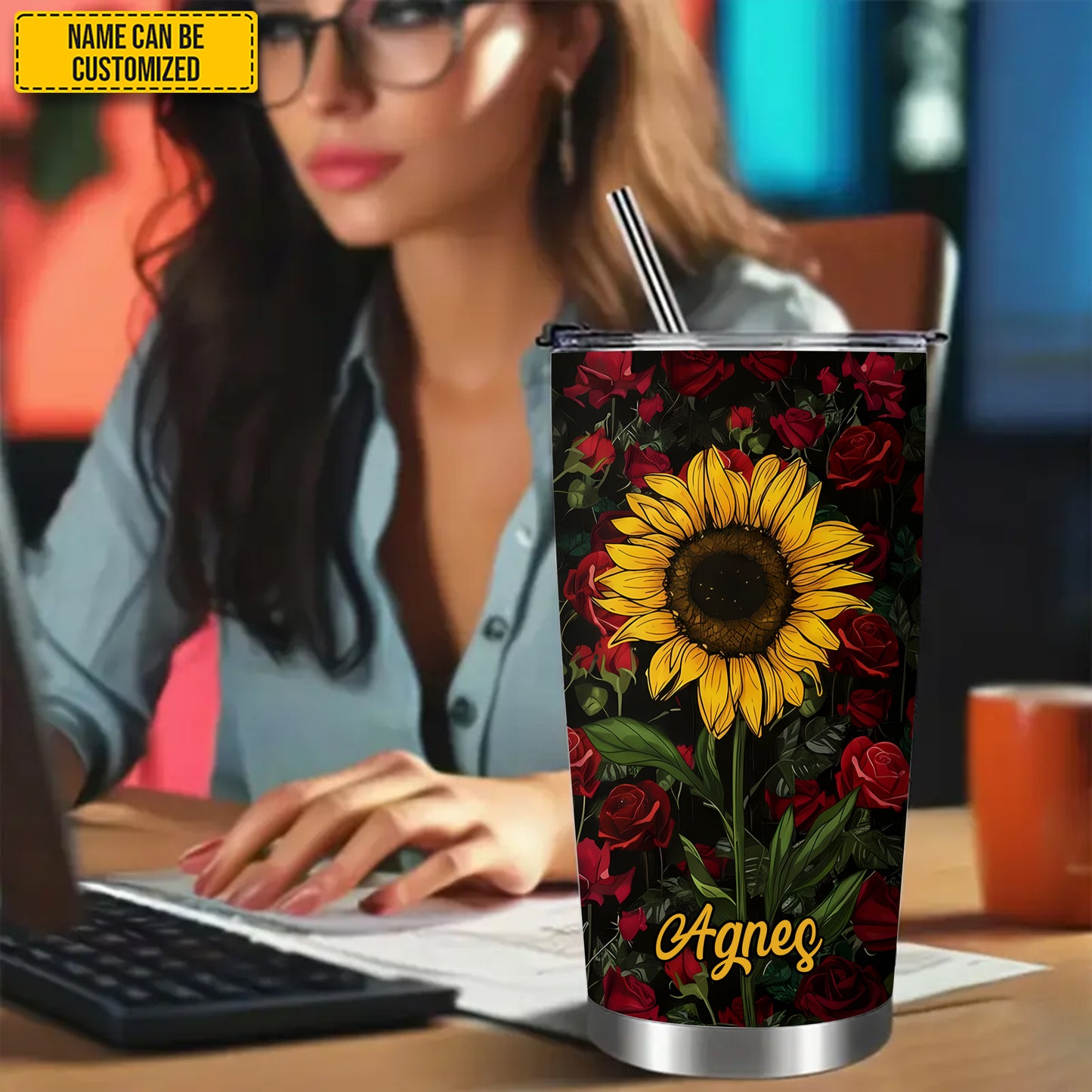Personalized Beautiful Flower Tumbler