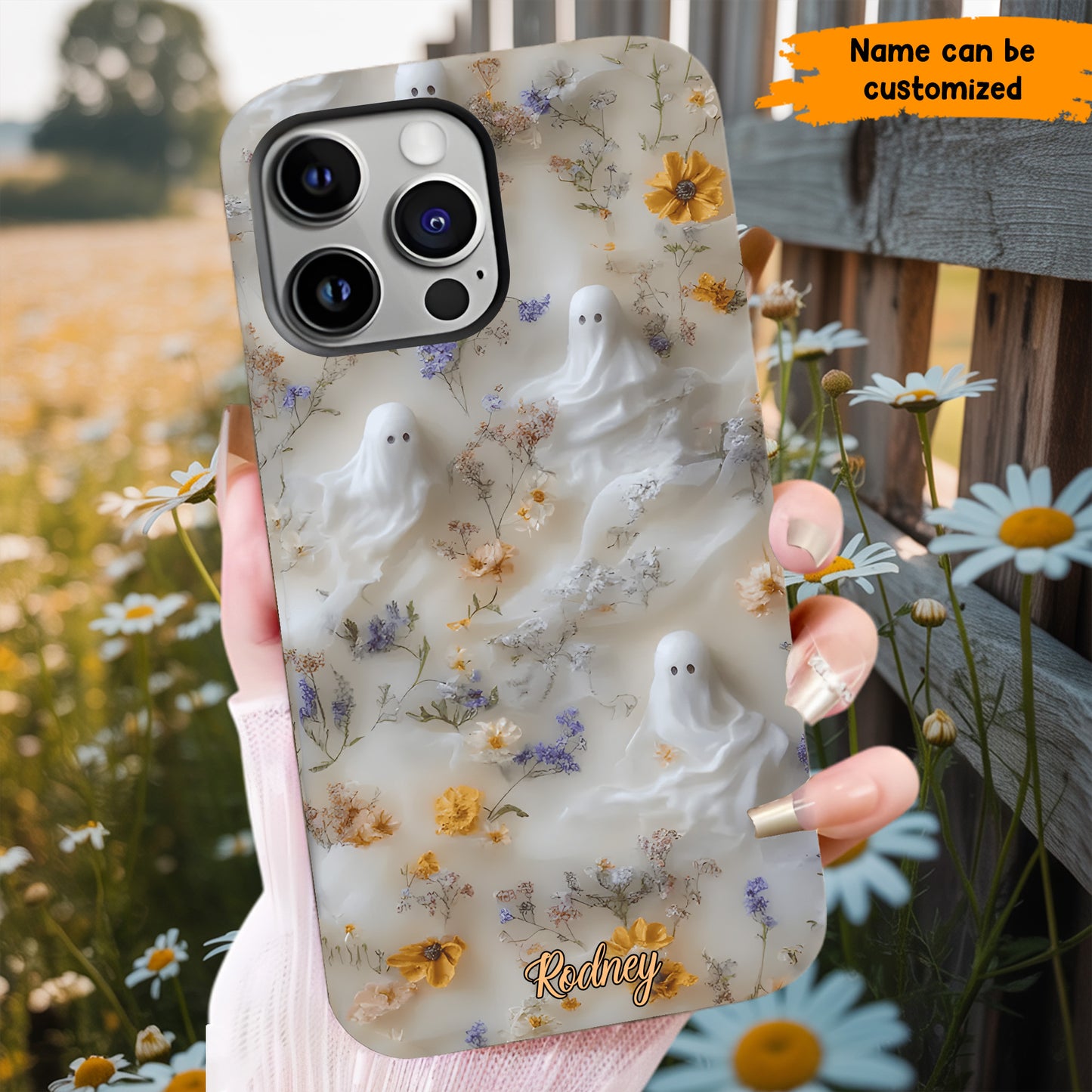 Ghost & Flowers  – Personalized Phone Case
