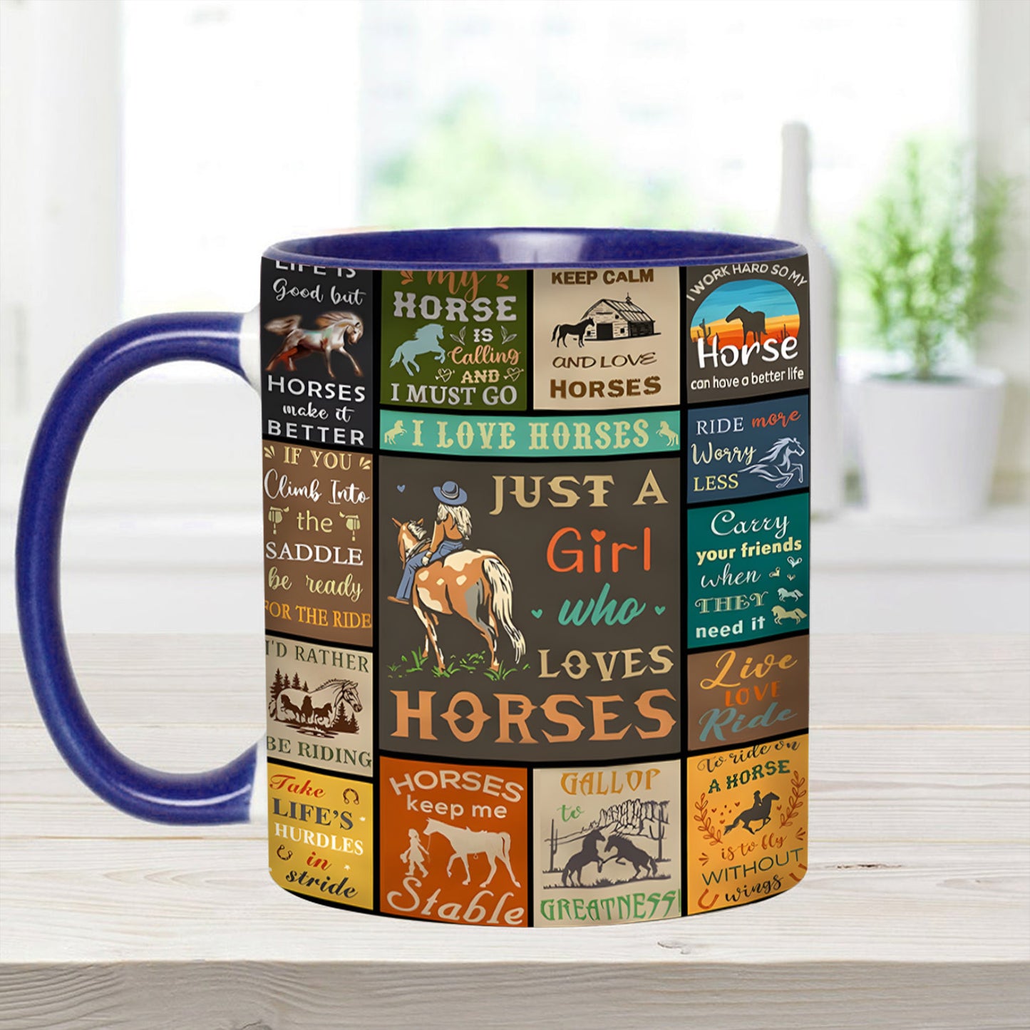 Just A Girl Who Loves Horses - Horse Accent Mug