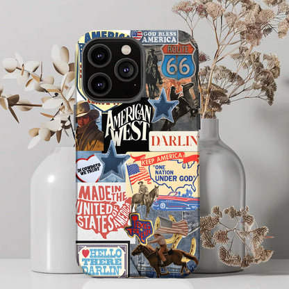 American West Collage – Cowboy Spirit Phone Case