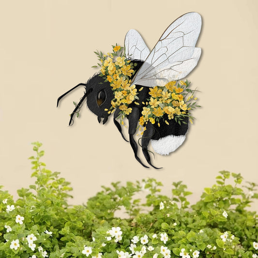 Beautiful Bee And Sunflower Metal Sign - Perfect Gift For Home