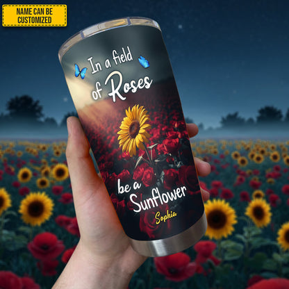 Be A Sunflower Sunflower - Personalized Floral Tumbler