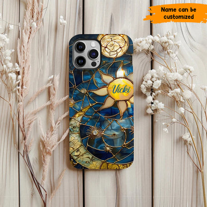 Personalized Celestial Dreams Phone Case – Stained Glass Style