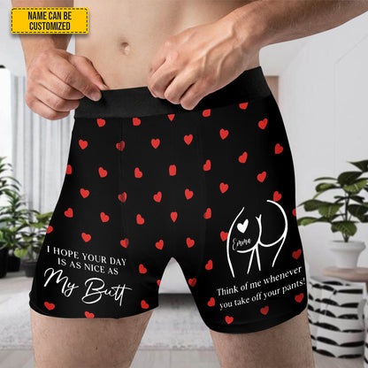 I Hope Your Day Is as Nice as My Butt – Personalized Couple Men’s Boxer Briefs