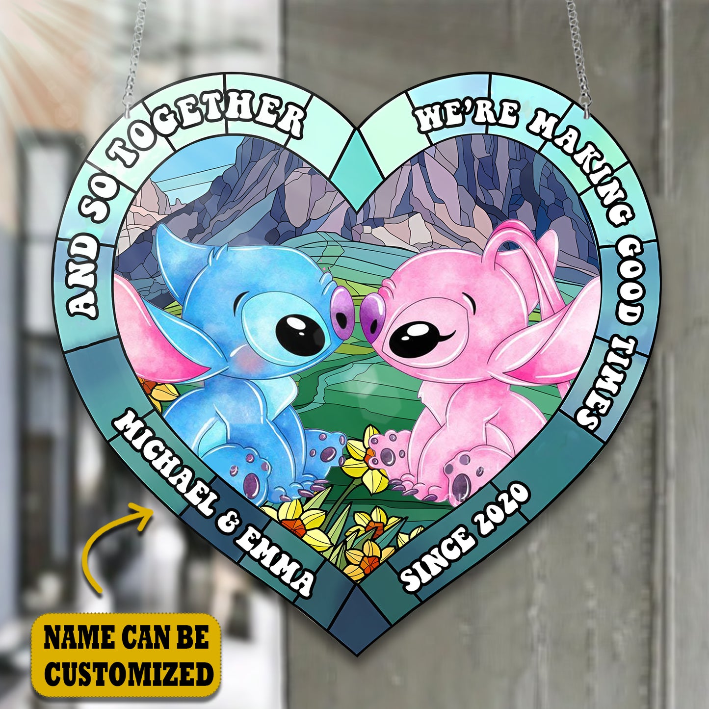 Cute Couple Acrylic Window, Couple Acrylic Window Hanging