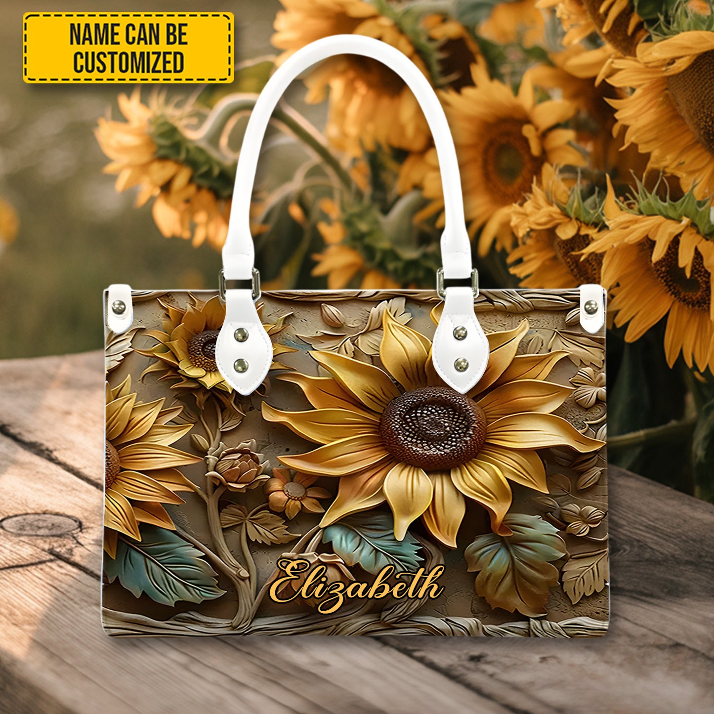 Sunflower Bag - Personalized Leather Handbag