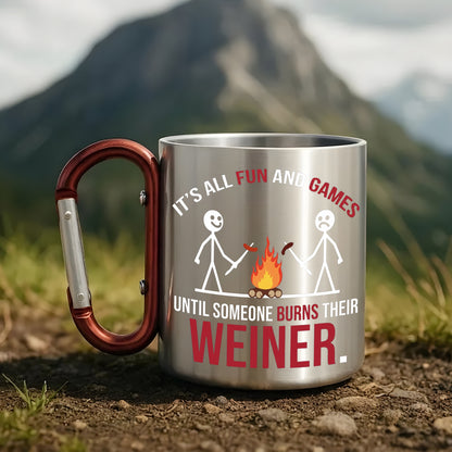 Burnt Weiner – Funny Camping Carabiner Mug