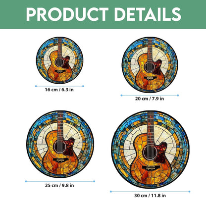Guitar Faux Stained Glass Suncatcher