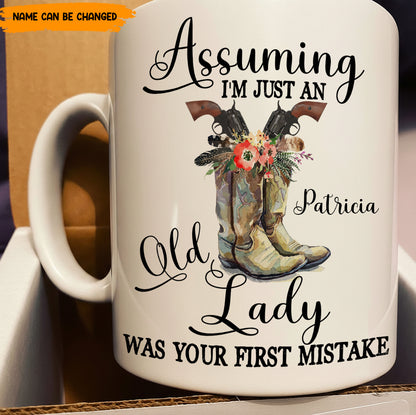 Assuming I'm Just An Old Lady – Personalized White Mug