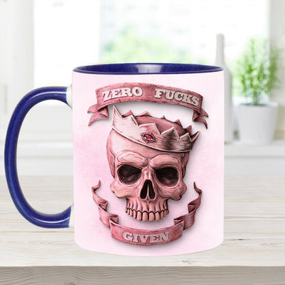 Funny Skull Woman Accent Mug, Perfect Gift Mug