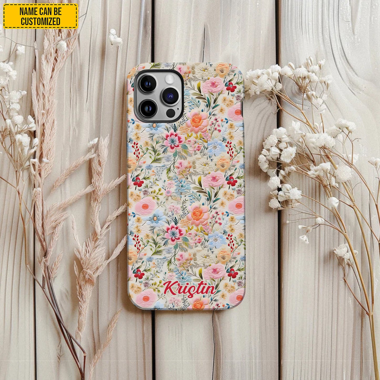 Personalized Pastel Floral Phone Case