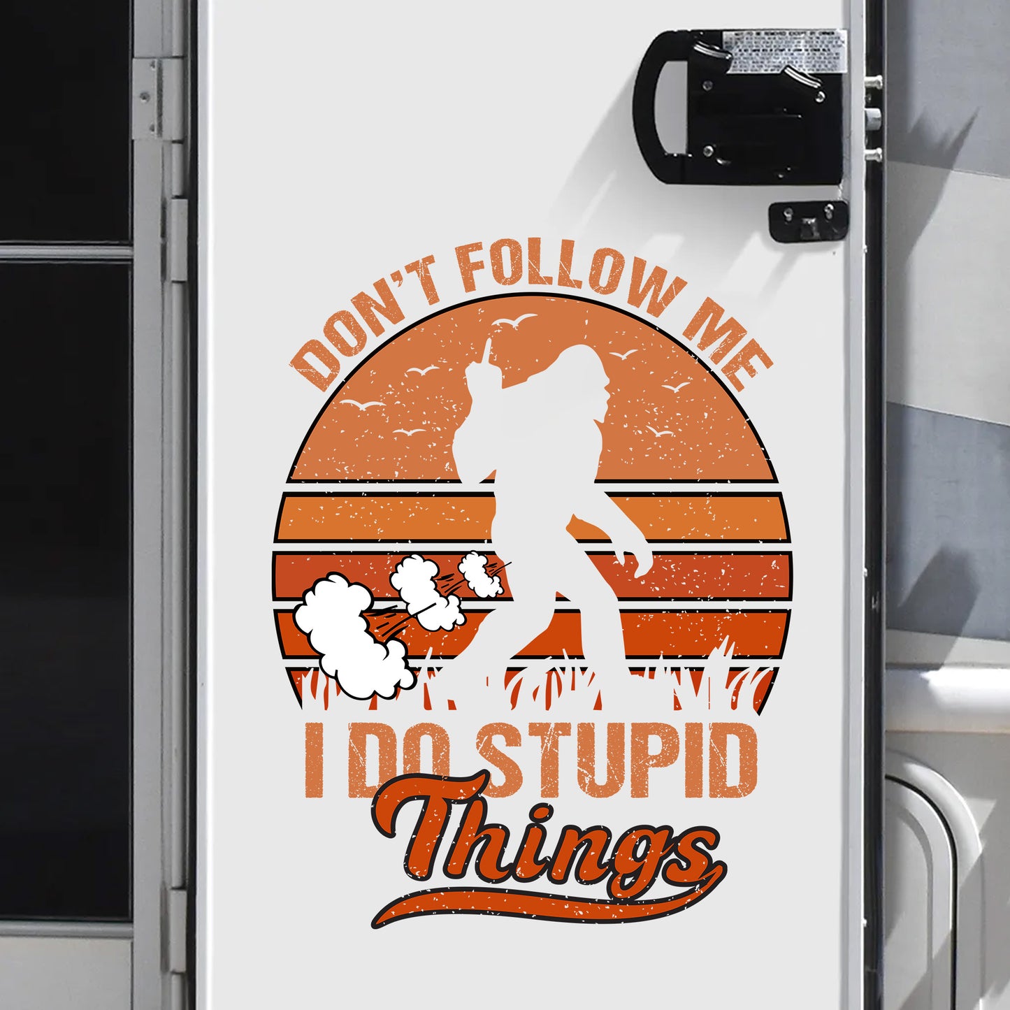 Vintage Bigfoot Humor Decal, Decor Decal