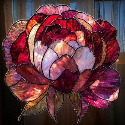 Romantic Peony Faux Acrylic Window Hanging