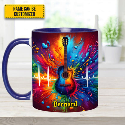 Guitar Colorful - Personalized Guitar Accent Mug