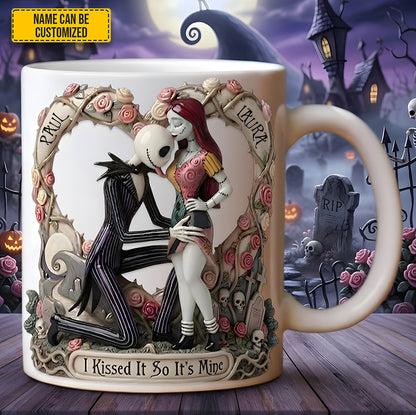 Personalized Spooky Couple Gothic White Mug