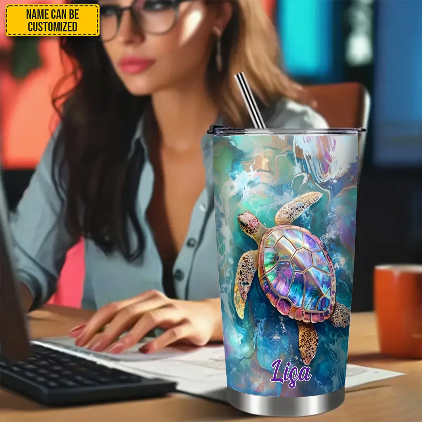 Personalized Sea Turtle Tumbler