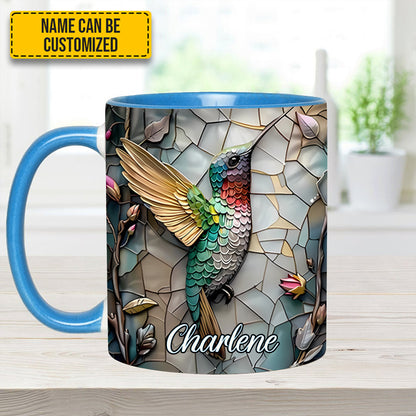 Artistic Hummingbird - Personalized Hummingbird Accent Mug