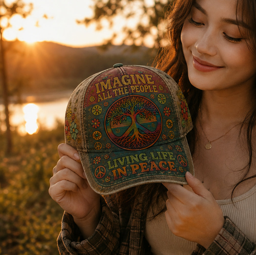Peaceful Roots – Hippie Tree of Life Vintage Classic Cap