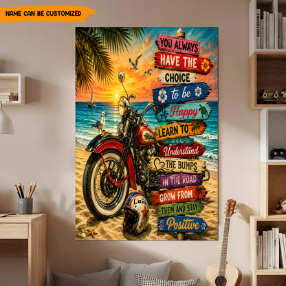 Positive Beach Rider – Personalized Poster Canvas
