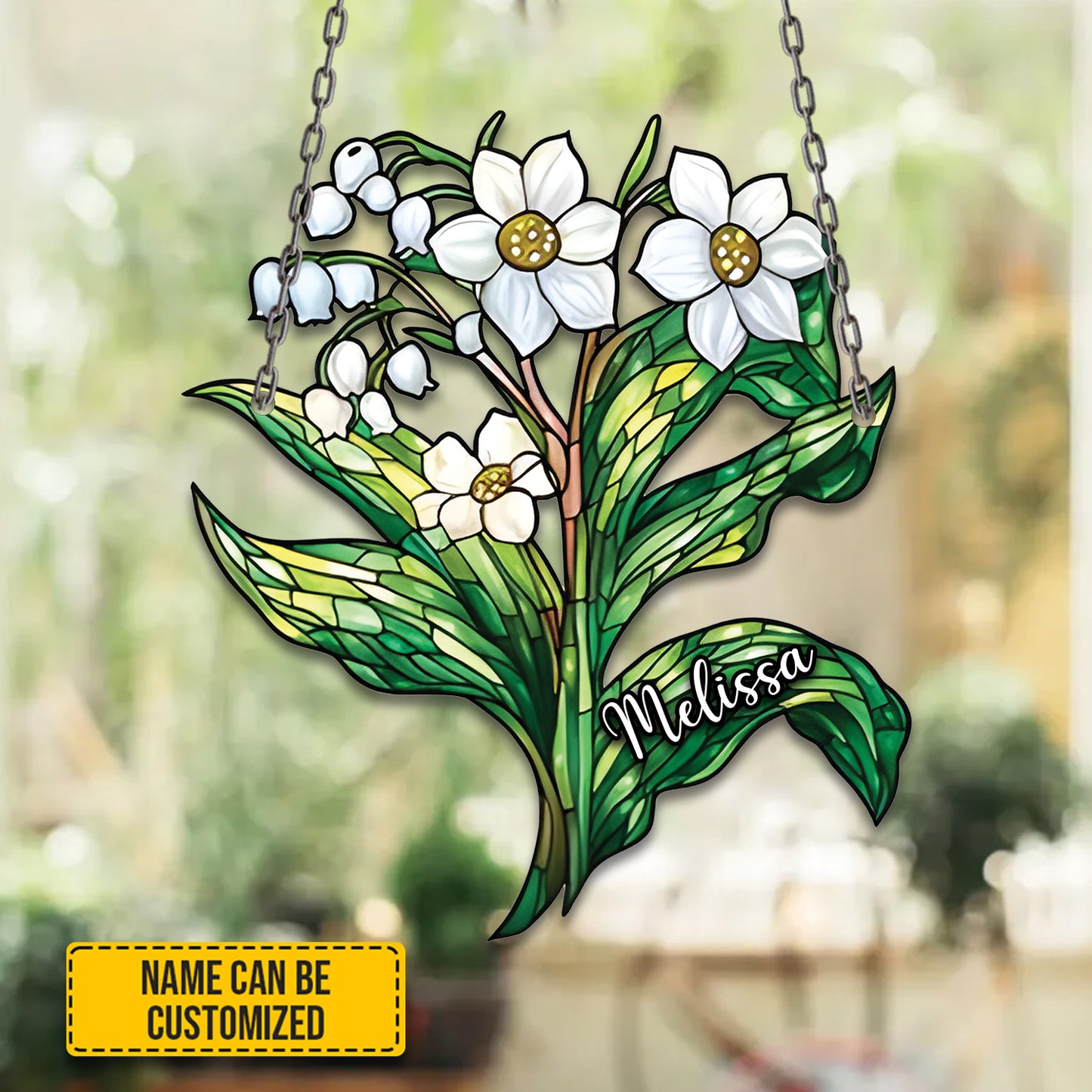 Birth Month Flower Acrylic Window- Hanging Decor