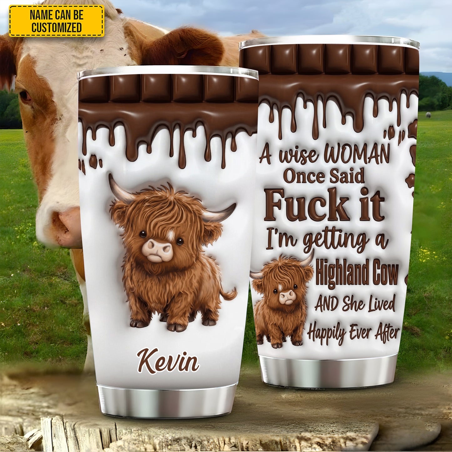 A Wise Woman - Personalized Cow Tumbler