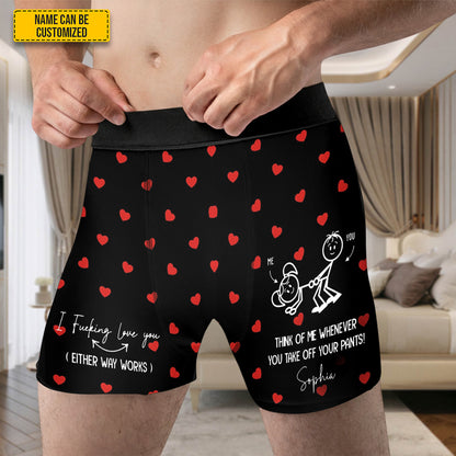I Love You (Either Way Works) – Personalized Funny Couple Men’s Boxer Briefs