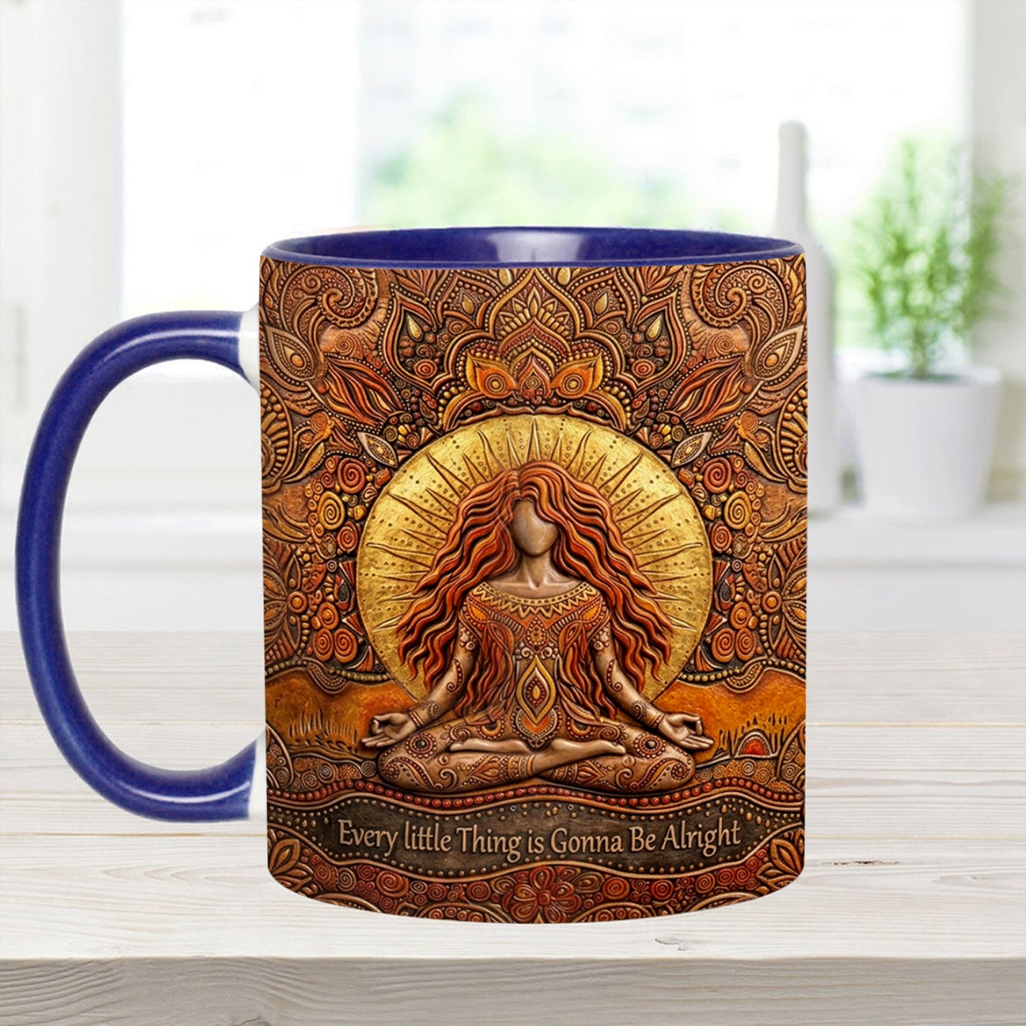Hippie Boho Meditation Mindfullness - Personalized Accent Mug