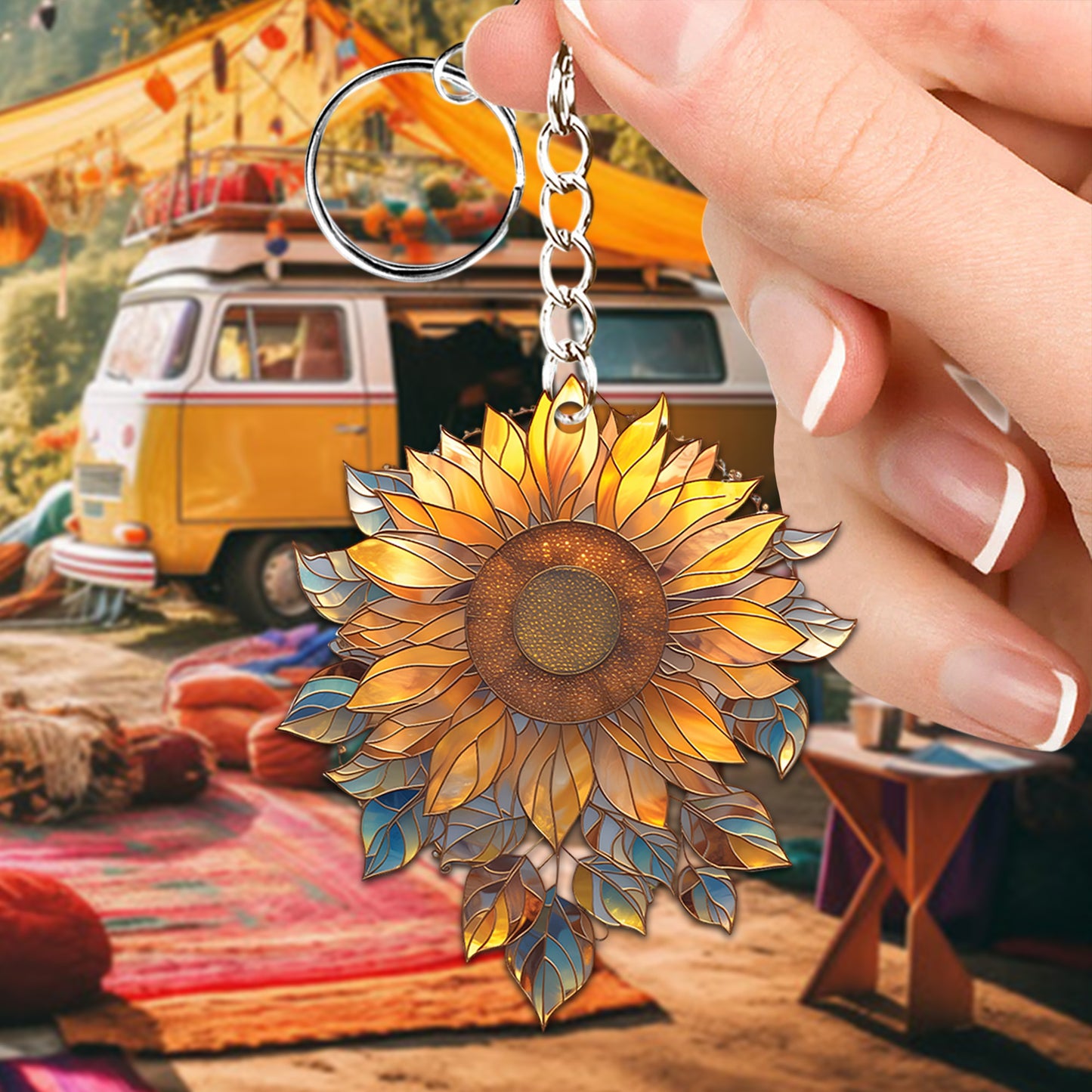 You Are My Sunshine - Sunflower Acrylic Keychain