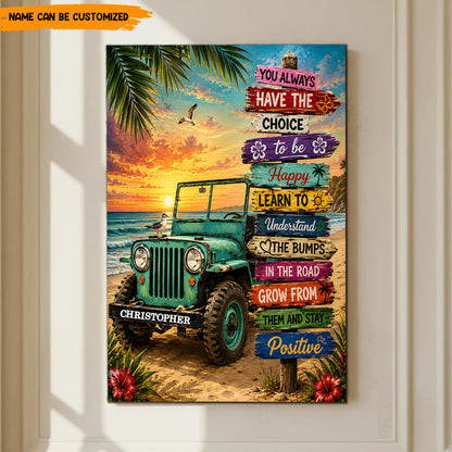 Ocean Breeze Jeep Life – Personalized Poster Canvas