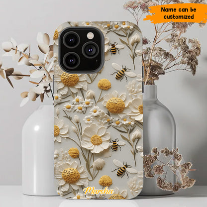 Bee Floral – Personalized Phone Case