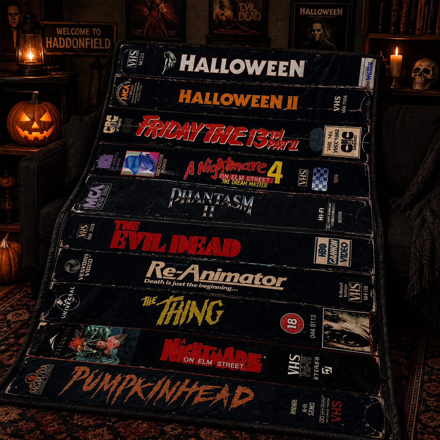Retro Horror VHS Blanket Version 4