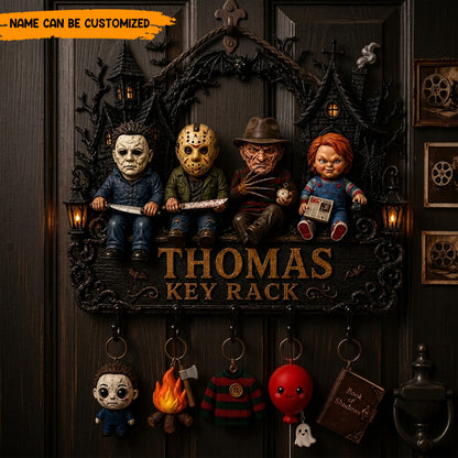 Personalized Horror Halloween Key Rack