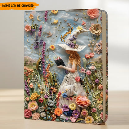 Personalized Beautiful Floral Witch Leather Journal