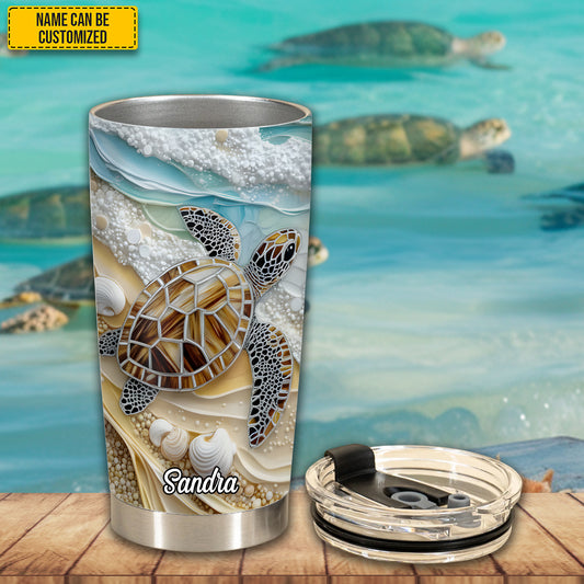 Turtle & Ocean - Personalized Turtle Tumbler