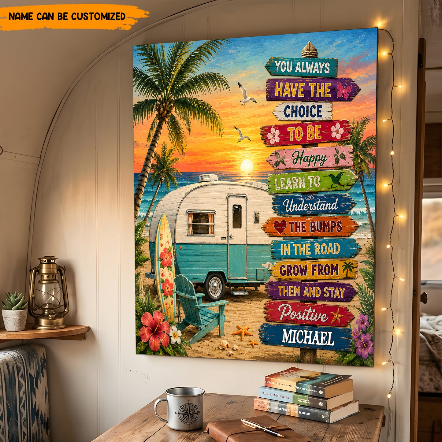 Happy Camper Vibes – Personalized Poster Canvas