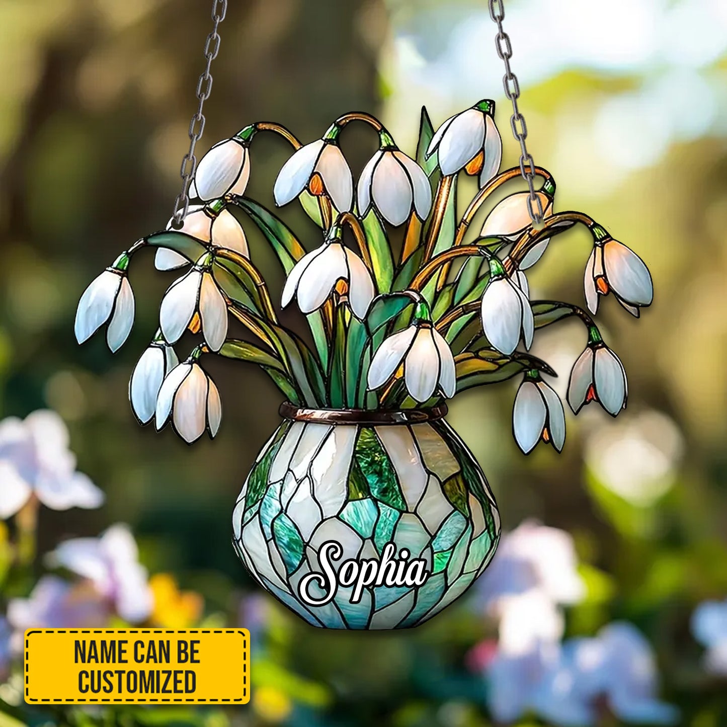 Personalized Snowdrop Acrylic Window Hanging