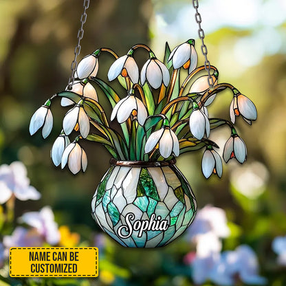 Personalized Snowdrop Acrylic Window Hanging