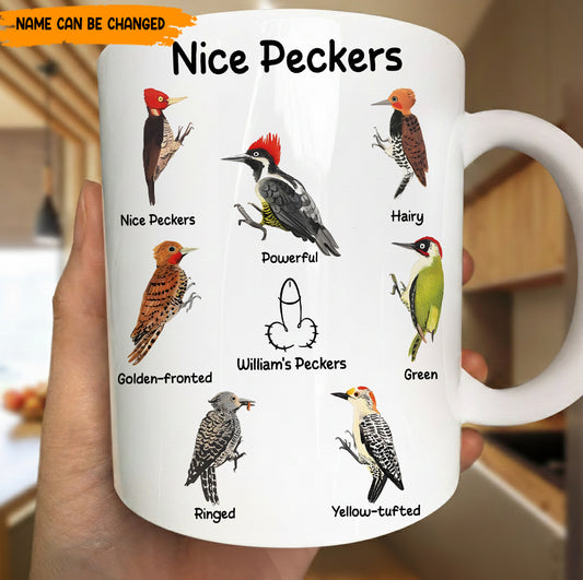 Nice Peckers - Funny Couple Quotes Mug, Personalized Bird Mug Gift For Dad, Boyfriend