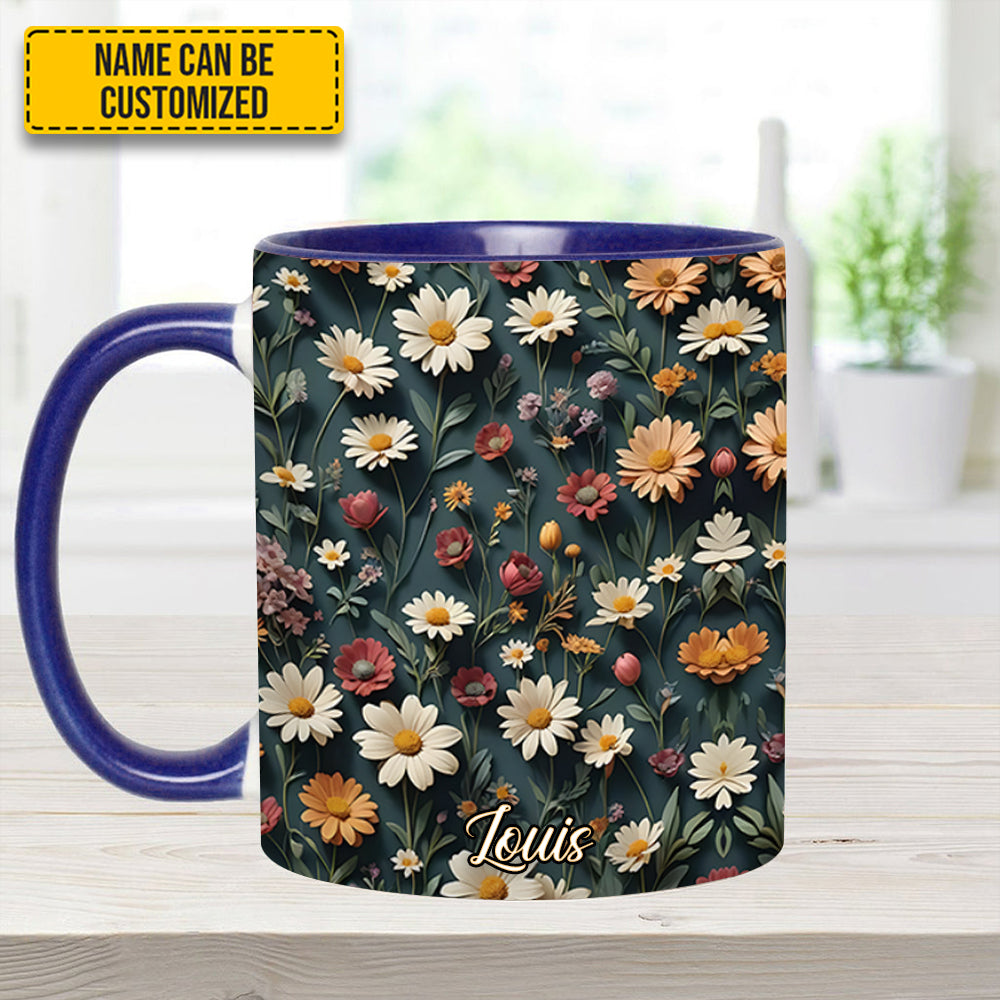 Beautiful Floral - Personalized Flowers Accent Mug