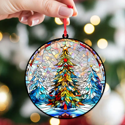 Stained Glass Christmas Tree Acrylic Ornament