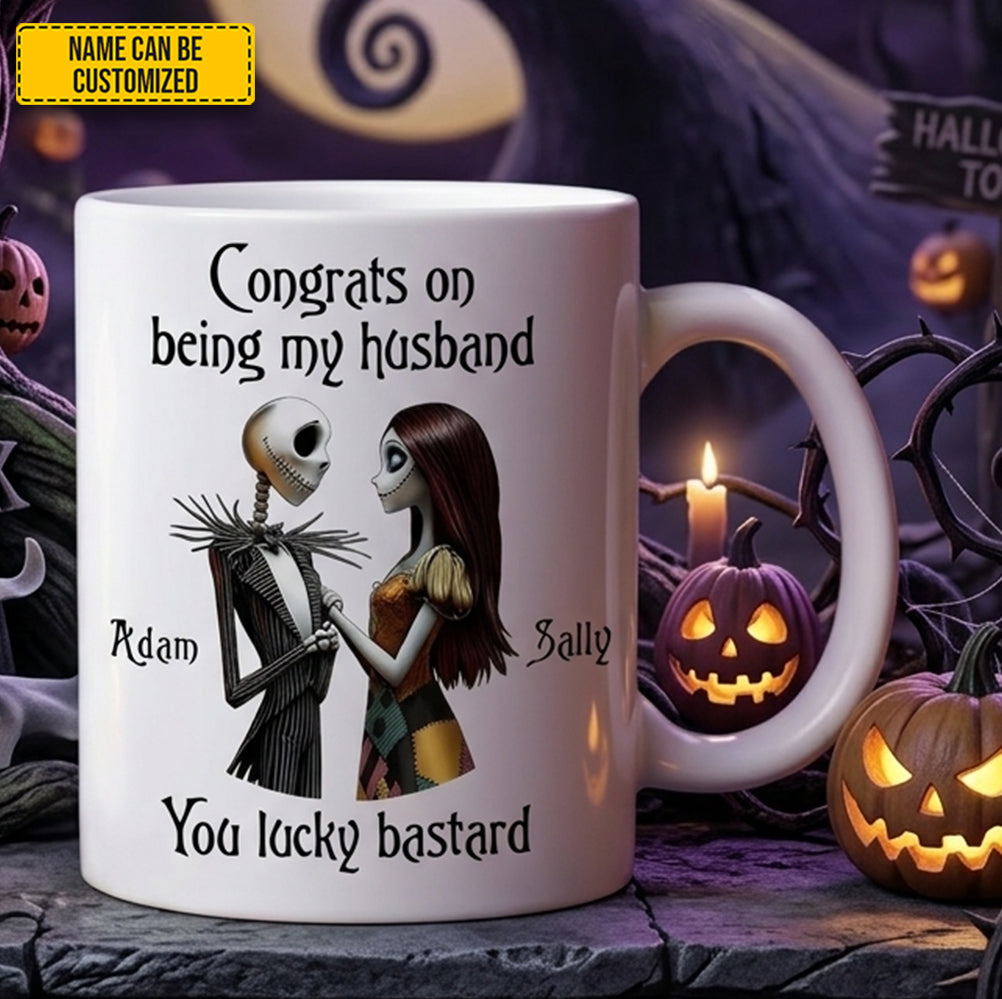 Being My Husband - Personalized Couple Gothic White Mug