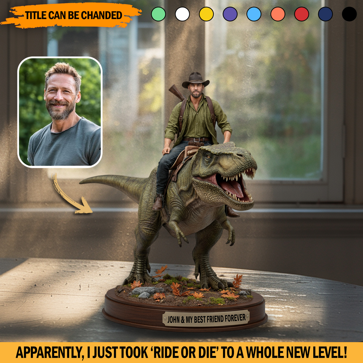 Ride or Die-saur – Personalized Photo Acrylic Plaque