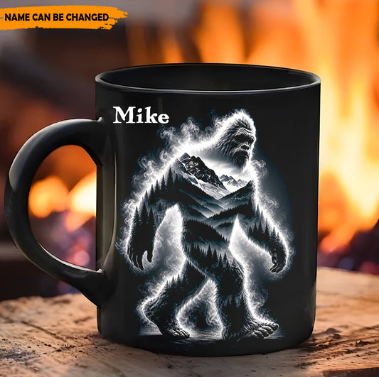 Mountain Spirit – Personalized Bigfoot Black Mug