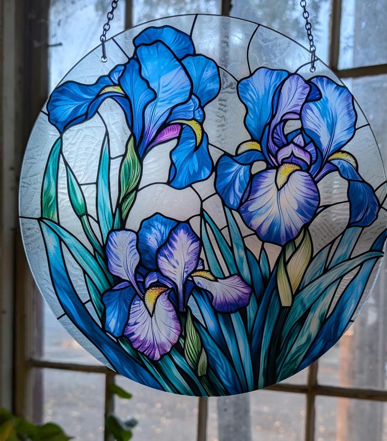Blue Iris Window Hanging Acrylic