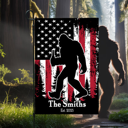 Personalized American Bigfoot Garden Flag, House Flag