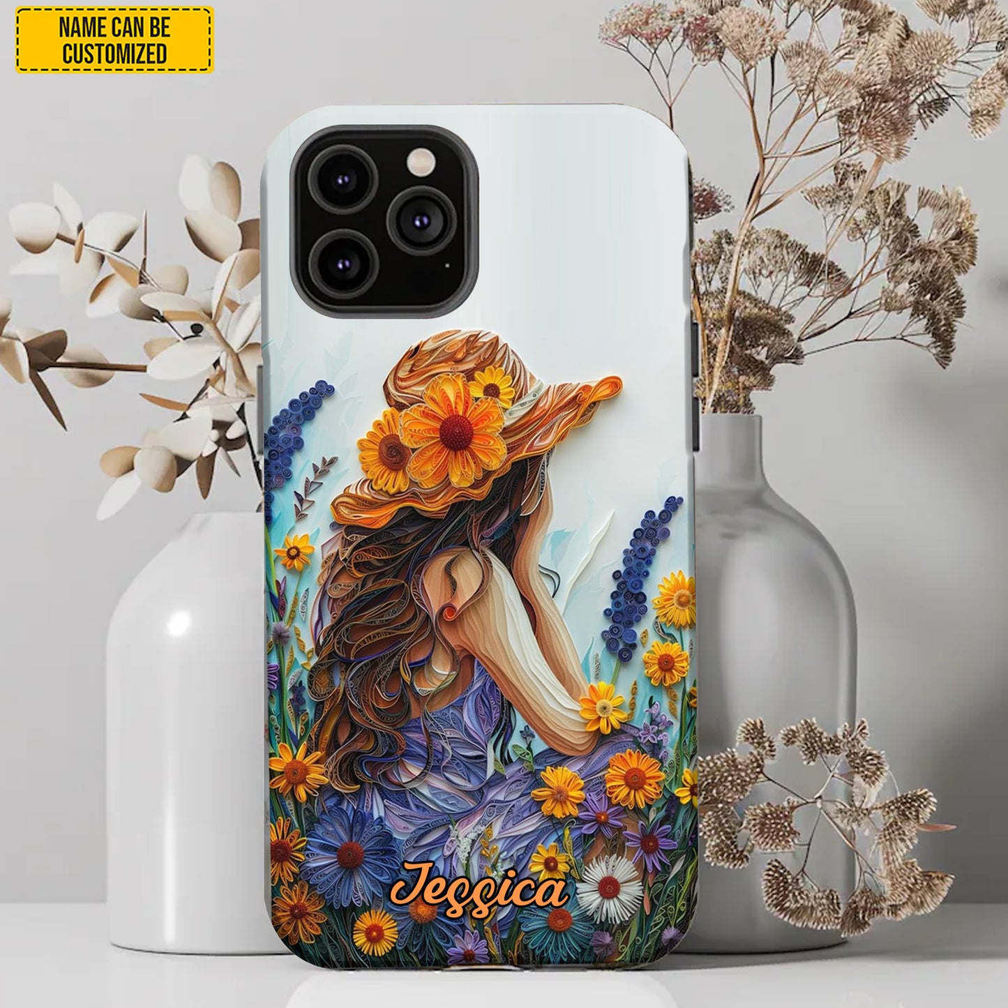 Personalized Hippie Flower Girl Phone Case